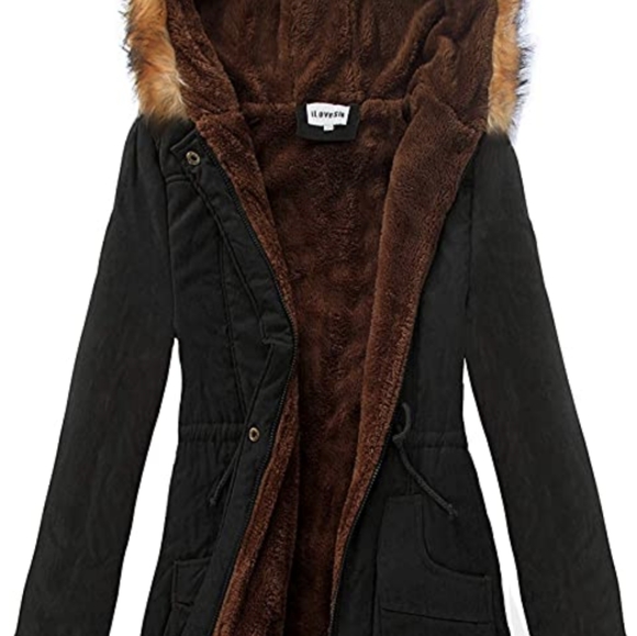 iloveSIA Women's Warm Winter Fur-lined Coat Parka Jacket Sm/Med - Picture 2 of 8
